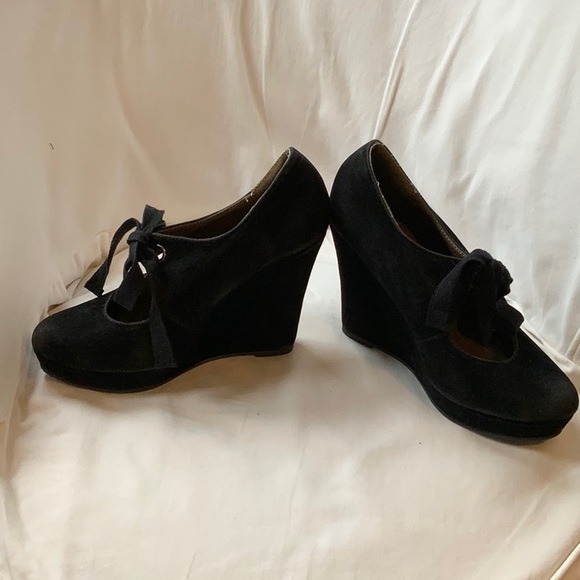 Retro velvet wedges size 7 - Picture 3 of 7